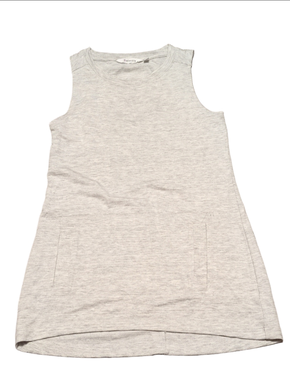 Athleta Cutaway Sweat Light Heather Tunic Tank Top With Pockets Size XS